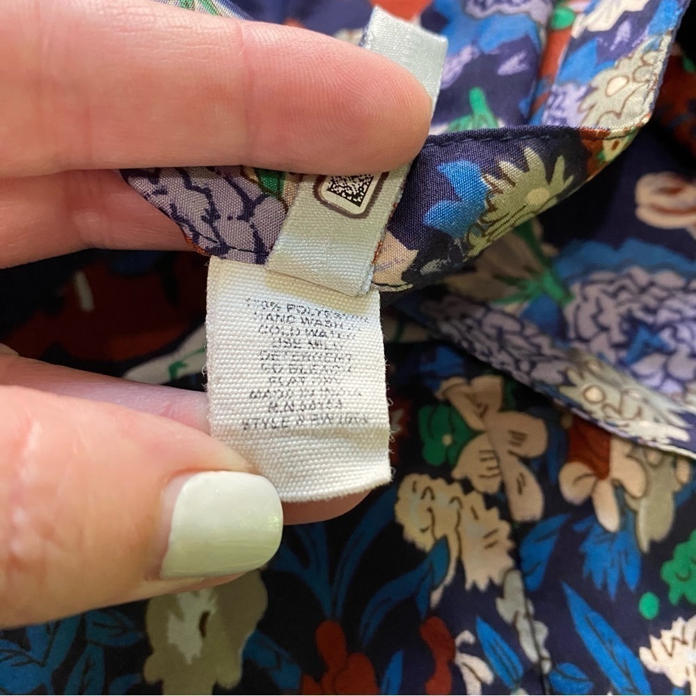 Anthropologie Raga Blue Floral Button Down Midi Shirt Dress 1X - Picture 16 of 16